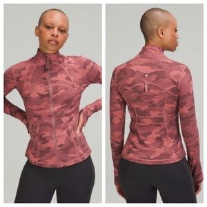 lululemon define jacket nulux formfitting stretch pockets camouflage pink size 0